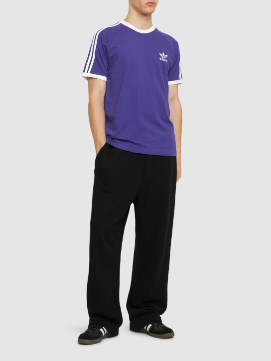 adidas Originals: 3-Stripes cotton t-shirt - Purple - men_1 | Luisa Via Roma