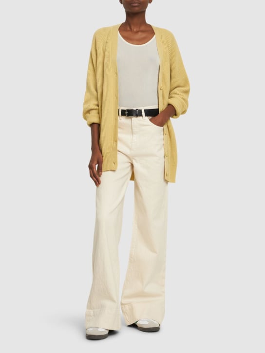Triarchy: Ms. Onassis v-high rise wide leg jeans - White - women_1 | Luisa Via Roma