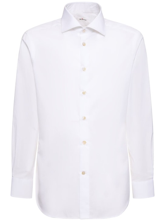 Kiton: Camisa de algodón - Blanco - men_0 | Luisa Via Roma