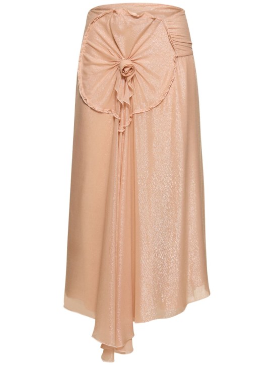 Victoria Beckham: Cami flower detail midi skirt - Pink - women_0 | Luisa Via Roma