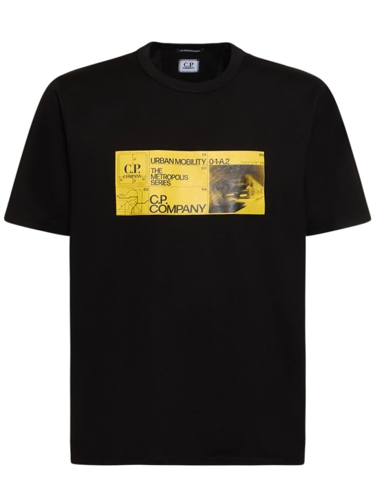 C.P. Company: Camiseta de algodón - Negro - men_0 | Luisa Via Roma