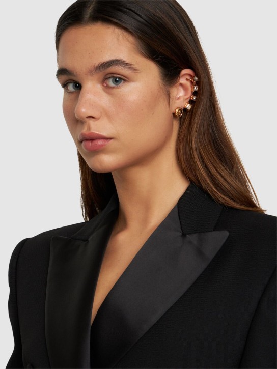 Versace: Ear cuff individual con cristales - Oro/Cristal - women_1 | Luisa Via Roma