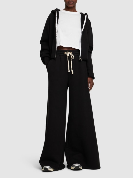 Les Tien: Flare cotton pants - Black - women_1 | Luisa Via Roma