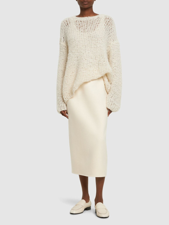The Row: Bartellette brushed cashmere midi skirt - women_1 | Luisa Via Roma