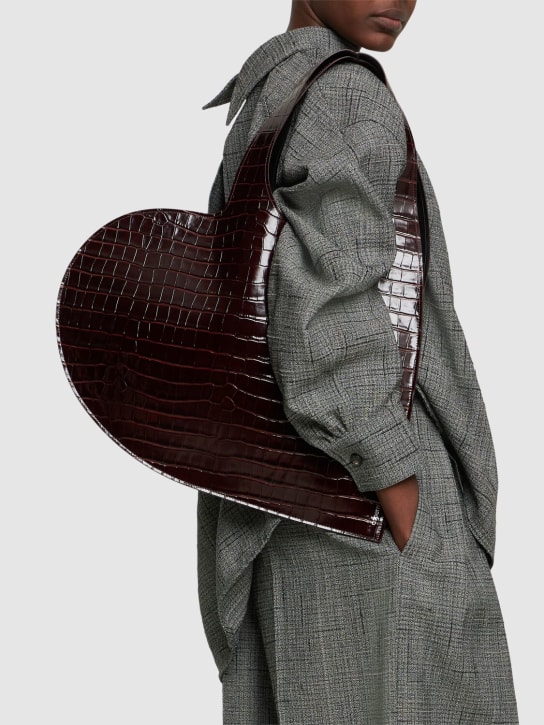 Coperni: Heart embossed leather tote bag - women_1 | Luisa Via Roma