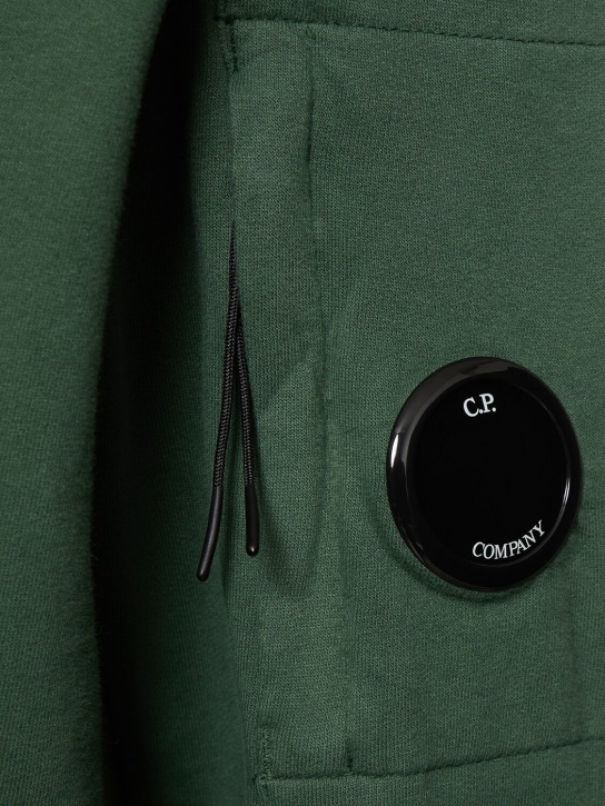 C.P. Company: Light fleece zipped hoodie - Duck Green - men_1 | Luisa Via Roma