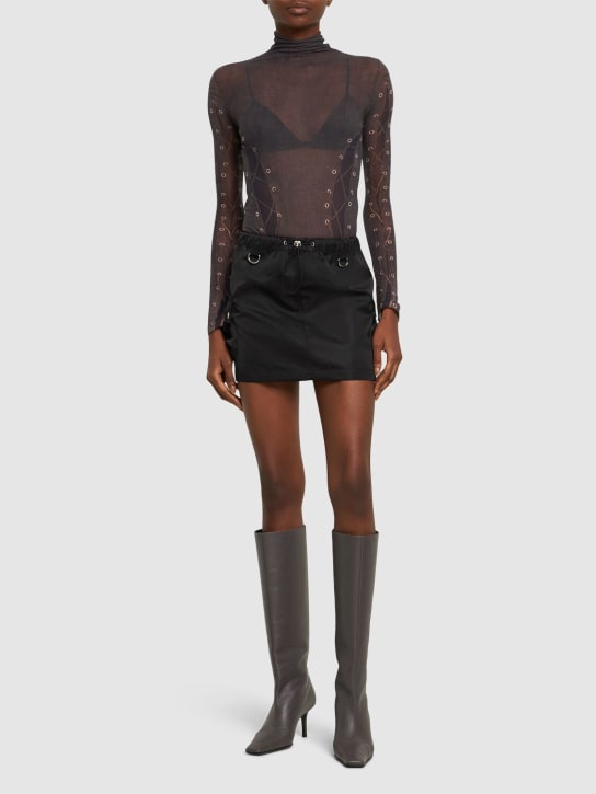 Coperni: Tailored cargo mini skirt - Siyah - women_1 | Luisa Via Roma
