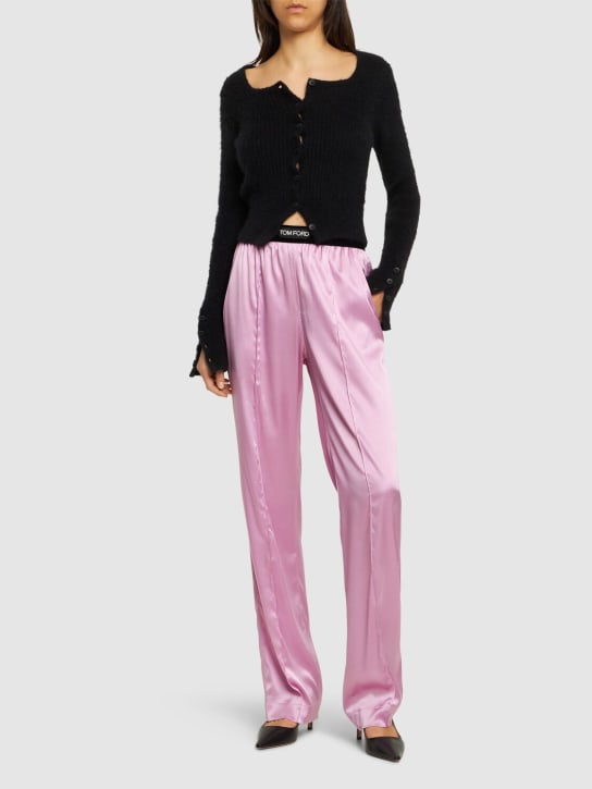 Tom Ford: Pantaloni pigiama in raso di seta - Rosa - women_1 | Luisa Via Roma