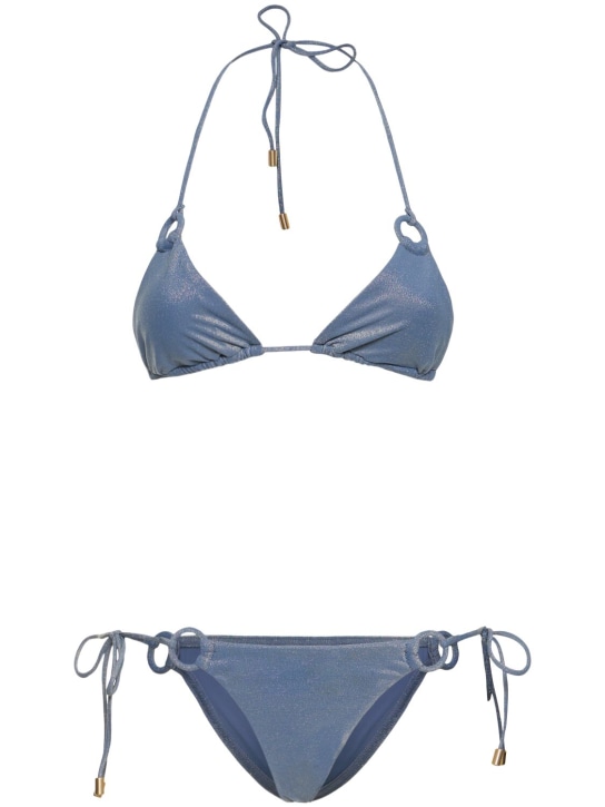 Zimmermann: Lurex-Bikini mit Ringbindung „August“ - Blau - women_0 | Luisa Via Roma