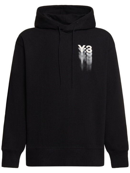 Y-3: GFX hoodie - Siyah - men_0 | Luisa Via Roma