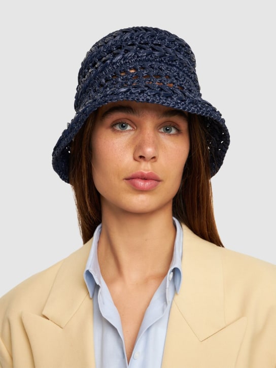 Weekend Max Mara: Adito crochet bucket hat - Blue - women_1 | Luisa Via Roma