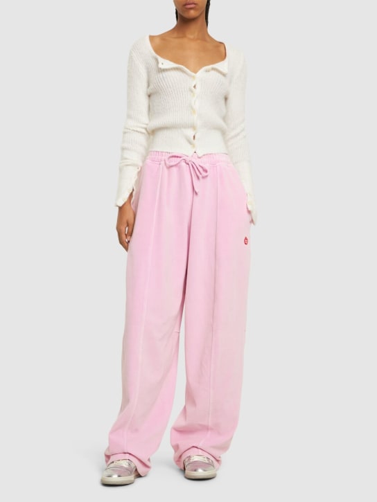 Alexander Wang: Articulated cotton blend sweatpants - Pink - women_1 | Luisa Via Roma