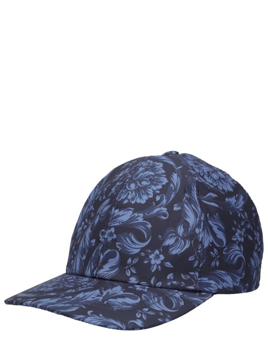 Versace: Baroque print nylon baseball hat - Mavi - kids-boys_1 | Luisa Via Roma