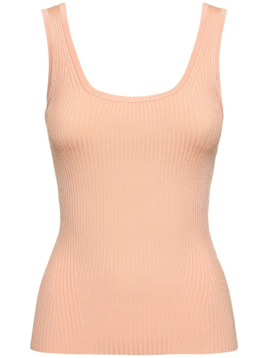 Zimmermann: Scoop neck jersey tank top - Nude Pink - women_0 | Luisa Via Roma
