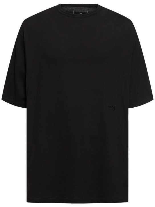 Y-3: Boxy t-shirt - Siyah - men_0 | Luisa Via Roma