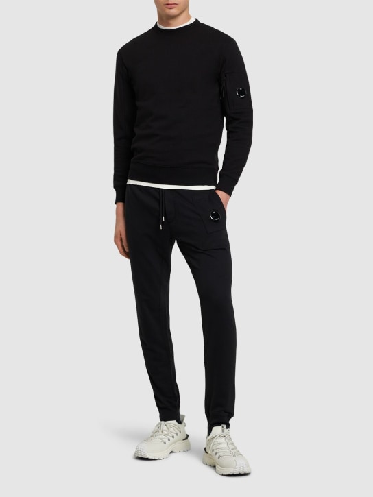 C.P. Company: Light fleece utility sweatpants - Black - men_1 | Luisa Via Roma