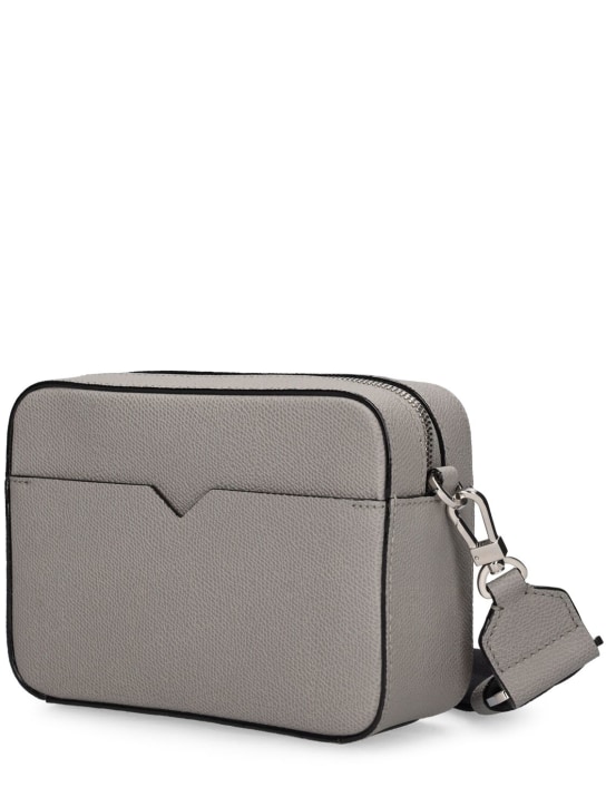 Valextra: Small leather camera bag - Cemento - men_1 | Luisa Via Roma
