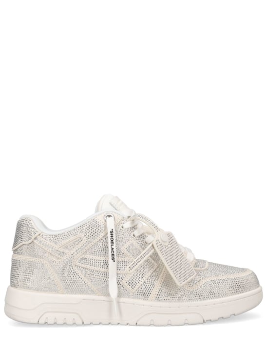 Off-White: Out Of Office strass sneakers - Silver/White - men_0 | Luisa Via Roma