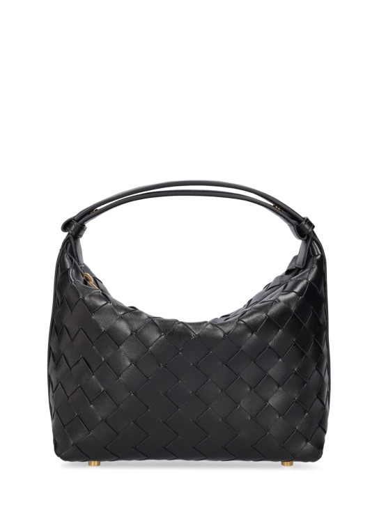 Bottega Veneta: Mini Wallace leather shoulder bag - Black - women_0 | Luisa Via Roma