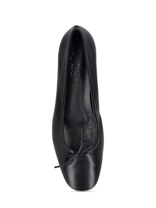 Aeyde: 10mm Delfina leather ballerina flats - women_4 | Luisa Via Roma