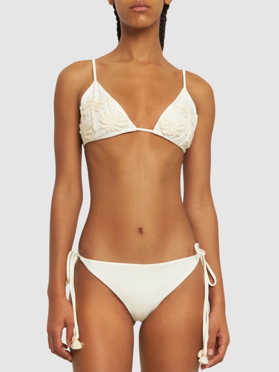 Johanna Ortiz: Ecru Sullen lycra bikini bottoms - Ivory - women_1 | Luisa Via Roma
