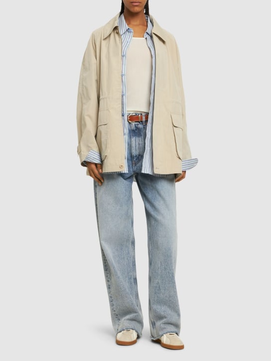 Dunst: Half mac cotton & nylon jacket - Beige - women_1 | Luisa Via Roma
