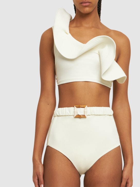 Johanna Ortiz: Mahaba belted lycra bikini bottoms - Ivory - women_1 | Luisa Via Roma
