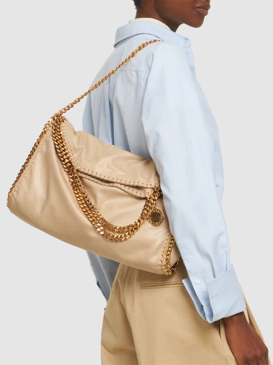 Stella McCartney: Falabella shaggy faux leather tote bag - Butter Cream - women_1 | Luisa Via Roma
