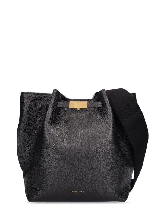 DeMellier: New York grain leather bucket bag - Black - women_0 | Luisa Via Roma
