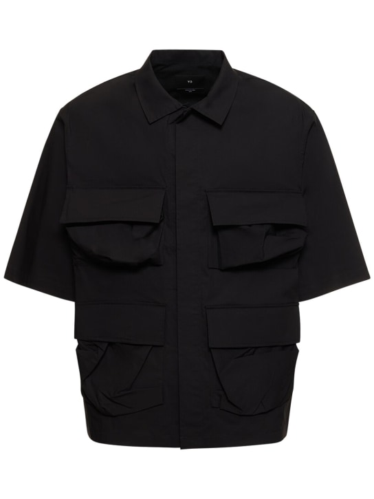 Y-3: Pocket short sleeve shirt - men_0 | Luisa Via Roma