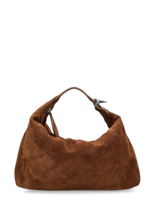 Little Liffner: Pillow suede pouch - Chestnut - women_0 | Luisa Via Roma