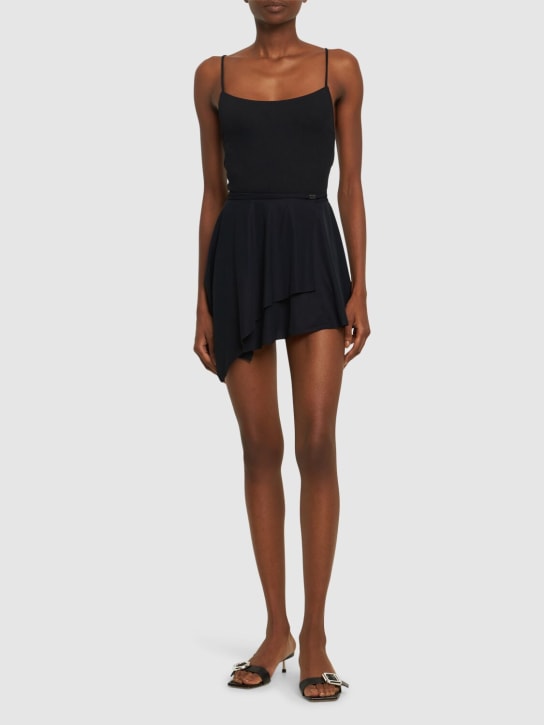 Dsquared2: Minifalda sarong de lycra - Negro - women_1 | Luisa Via Roma