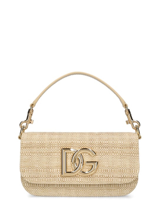 Dolce&Gabbana: Tasche aus Raffia „3,5“ - Sand - women_0 | Luisa Via Roma
