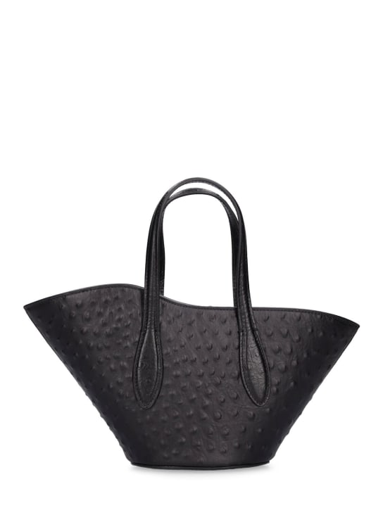 Little Liffner: Micro Open Tulip embossed leather bag - Black - women_0 | Luisa Via Roma