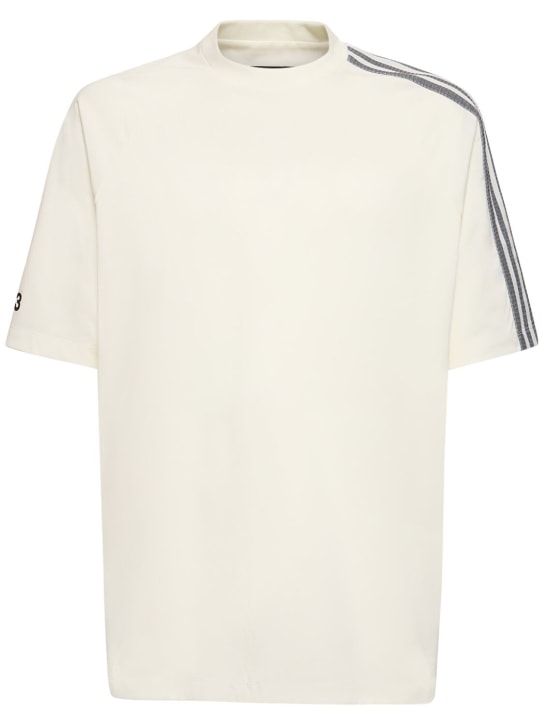Y-3: T-shirt à manches courtes 3S - Blanc - men_0 | Luisa Via Roma