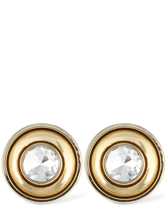 Area: Crystal medallion earrings - Gold/Crystal - women_0 | Luisa Via Roma