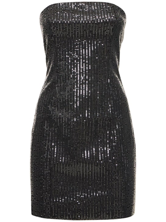 Rotate: Vestido corto de sarga con lentejuelas - Negro - women_0 | Luisa Via Roma