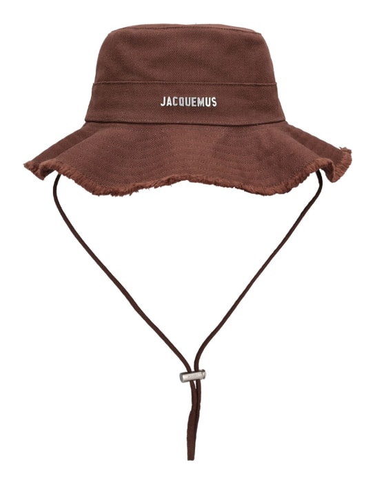 Jacquemus: Le Bob Artichaut cotton bucket hat - Kahverengi - men_0 | Luisa Via Roma
