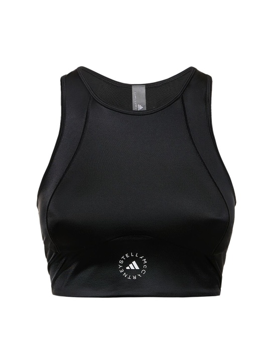 adidas By Stella McCartney: ASMC True Purpose crop training bra top - Black - women_0 | Luisa Via Roma
