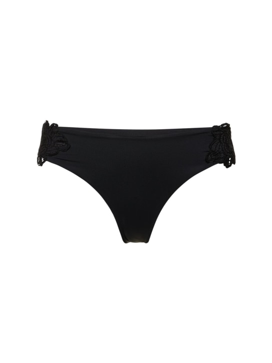 Ermanno Scervino: Bas de bikini en lycra brodé - Noir - women_0 | Luisa Via Roma