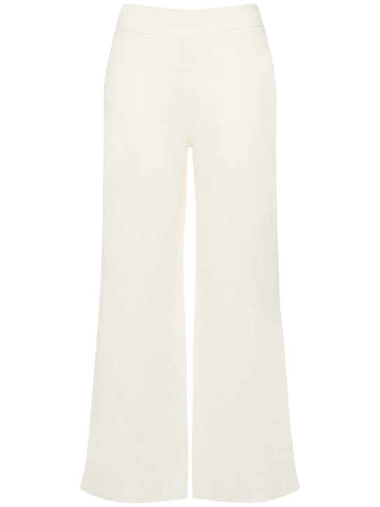 Ermanno Scervino: Pantalon ample en lin - Blanc - women_0 | Luisa Via Roma