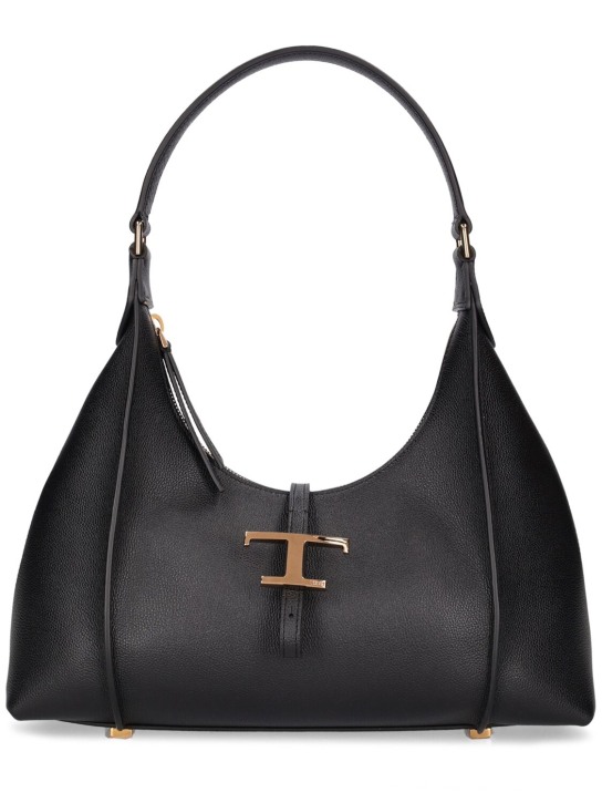 Tod's: Small TSB hobo leather bag - Black - women_0 | Luisa Via Roma