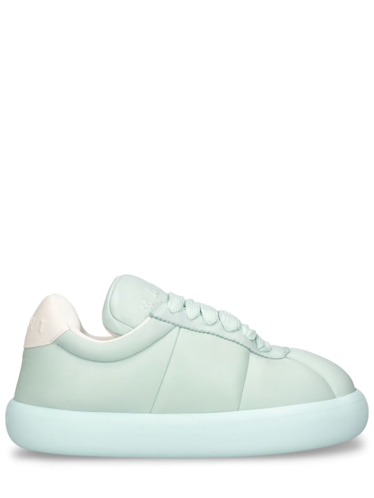 Marni: Puffy soft leather low top sneakers - Buz - men_0 | Luisa Via Roma
