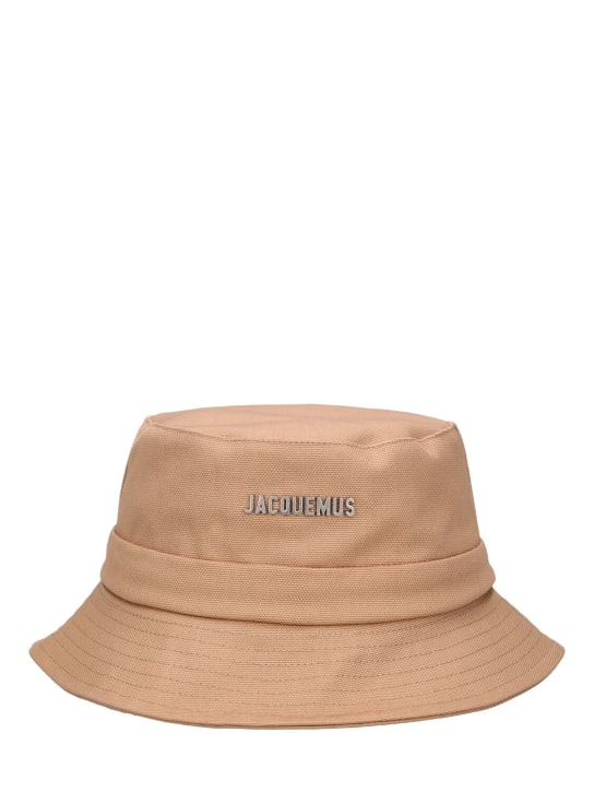 Jacquemus: Le Bob Gadjo cotton blend bucket hat - Beige - men_0 | Luisa Via Roma