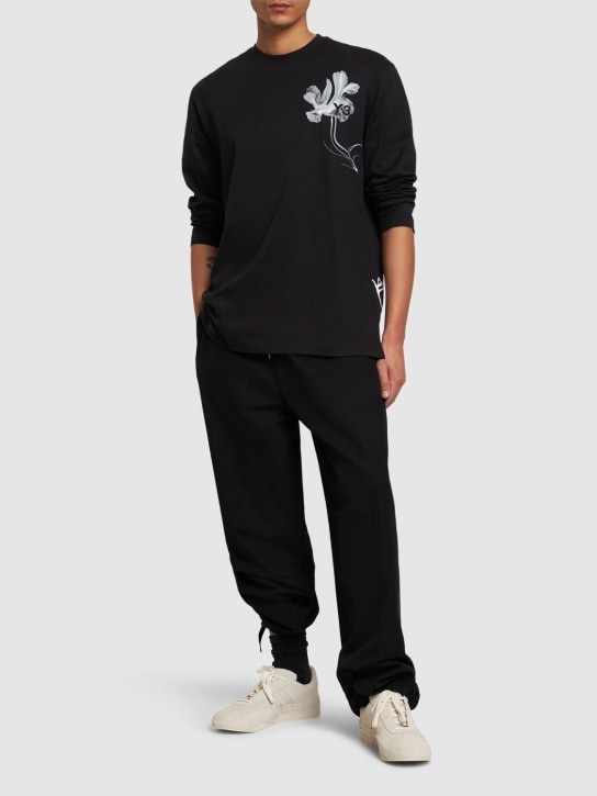 Y-3: GFX 長袖Tシャツ - ブラック - men_1 | Luisa Via Roma