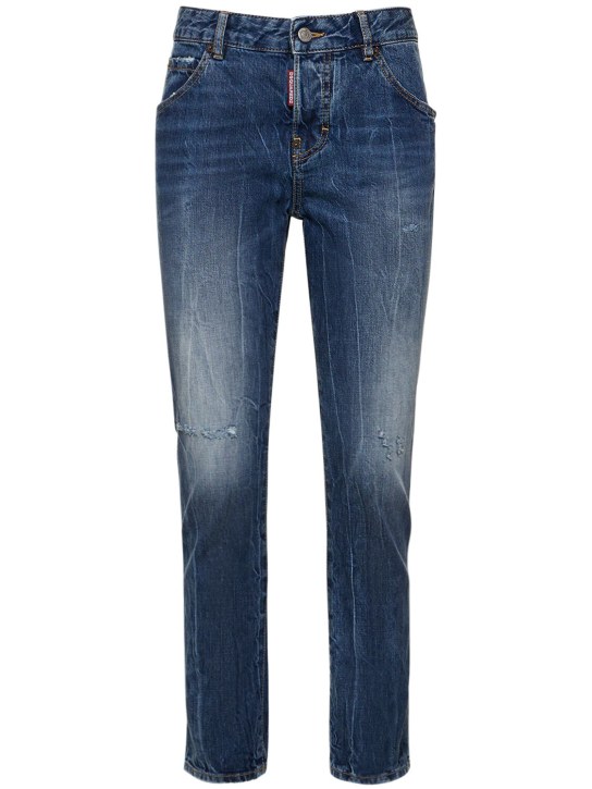 Dsquared2: Icon Cool Girl midrise skinny jeans - Blue - women_0 | Luisa Via Roma