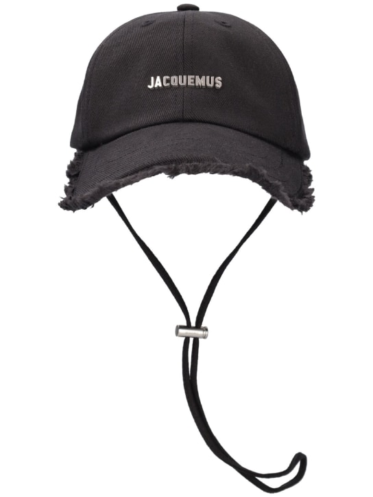 Jacquemus: La Casquette Artichaut棉质帽子 - 黑色 - men_0 | Luisa Via Roma