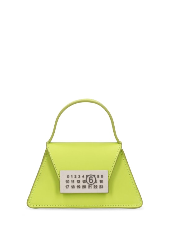 MM6 Maison Margiela: Leather crossbody bag - Lime Green - women_0 | Luisa Via Roma
