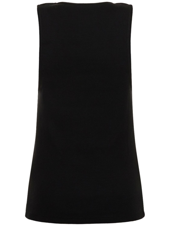 JW Anderson: Logo embroidered ribbed jersey top - women_4 | Luisa Via Roma