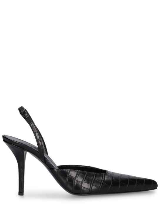 Gia Borghini: 85mm Octavie faux leather pumps - Siyah - women_0 | Luisa Via Roma